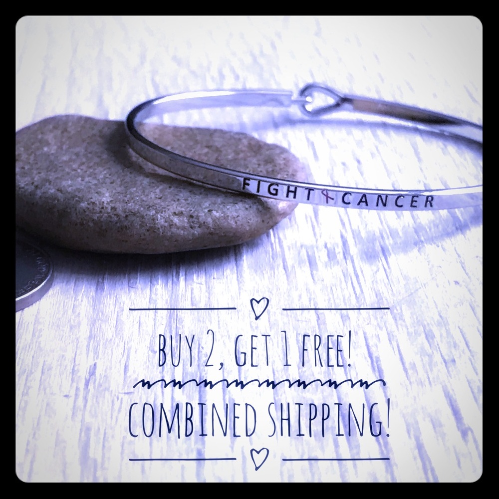 FIGHT CANCER SILVER BRACELET 💕